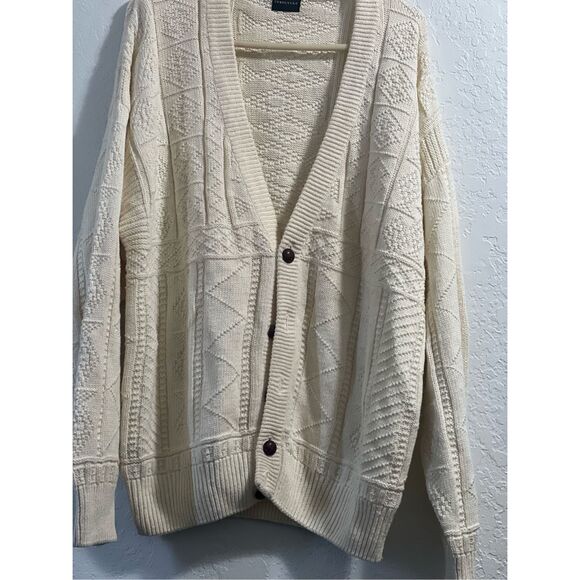 Vintage 90's Structure Mens XXL Cable Fisherman Sweater Preppy Grandpa - Picture 2 of 4